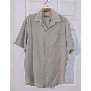 Savile Row Mens Gray Short Sleeve Button Up Casual Shirt‎
